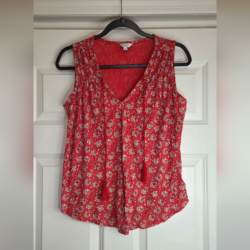 Lucky Brand Red Sleeveless Top - Size Sm